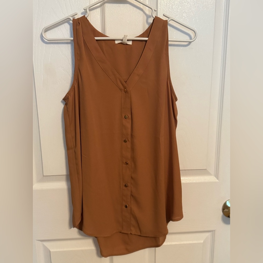 Maurices Rust Brown Button Front Sleeveless Blouse